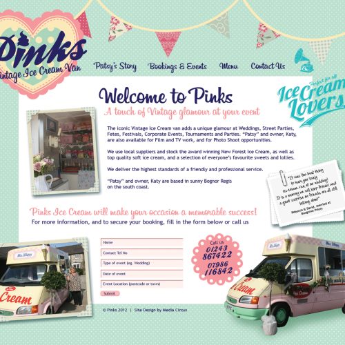 Pinks Website Design & Layout